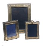 3 vintage silver picture frames largest measures approx 22cm by 17cm