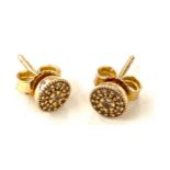 Pair of ladies 14ct gold Pandora earrings total weight approx 1.7g