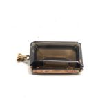 14ct gold vintage smoky quartz solitaire pendant (14.8g)