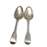 Pair of Antique georgian silver serving spoons London silver hallmarks weight 134g