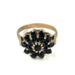 9ct ladies sapphire ring, approximate weight 3.3g, ring size L