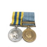 Korean war medal queens korea named 2.lt .cf hoare royal hampshire reg mounted with original