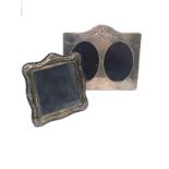 2 vintage silver picture frames largest measures approx 17cm by 15cm