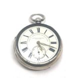 Antique silver open face pocket watch makers fattorini & sons bradford the watch does tick but no