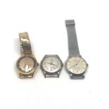 3 vintage gents wristwatches oris hoba & rodana all 3 watches will tick but no warranty given