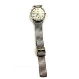 Gents Omega stainless steel strap trench watch, enamel hands, working order, no warranty given