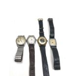 4 vintage gents wristwatch spares or repair includes tissot damas orfa & alsace