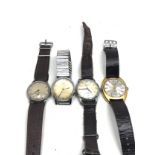 4 vintage gents wristwatch spares or repair includes helvetia timex montine & donexy