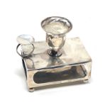 Combination silver matchbox and candle stick birmingham silver hallmarks