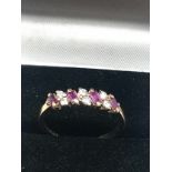 9ct gold ruby & diamond ring weight 1.6g