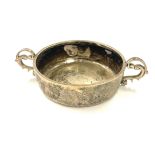 Silver 2 handled bowl chester silver hallmarks measures approx 8cm dia