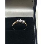 9ct gold diamond ring weight 2.2g 0.25ct diamonds