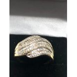 9ct gold Mixed cut diamond ring weight 4.2g est 1ct diamonds