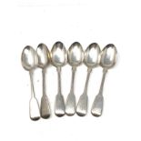 Set of 6 silver tea spoons