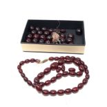 216g Cherry Bakelite Beads For Repurposing Including Barrel Beads (216g)