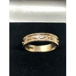 9ct gold diamond band ring weight 3.5g