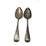 2 georgian silver serving spoons weight 114g