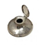 silver table inkwell worn condition measures approx 11.5cm dia
