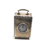 Antique silver cased carriage clock Birmingham silver hallmarks measures approx height 12cm non