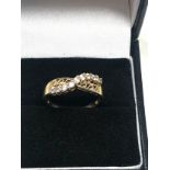 9ct gold diamond ring weight 2.1g