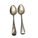 2 georgian silver serving spoons weight 137g