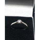 9ct white gold diamond ring weight 1.7g