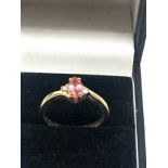 9ct gold diamond & gemstone set ring weight 2.4g