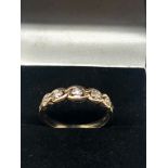 9ct gold diamond ring weight 2.6g 0.14ct diamonds