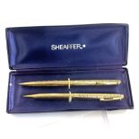 Boxed set of Sheaffer 12k G.F propelling pencil and pen