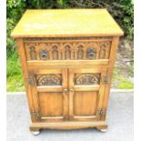 Old charm hifi cabinet, approximate measurements: Height 35 inches, Width 22.5 inches, Depth 19.5