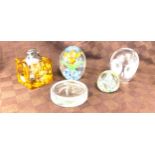 Selection vintage glass paperweights