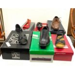 Selection of 6 pairs of ladies and gents new in boxes shoes, various sizes and styles