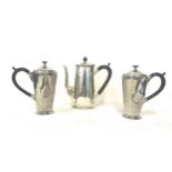 Pair of quality cafe au lait pots and a water pot