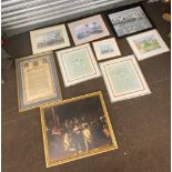 Selection of framed prints various sizes and scenes