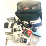 Selection of camera equipment to include Canon video recorder etc