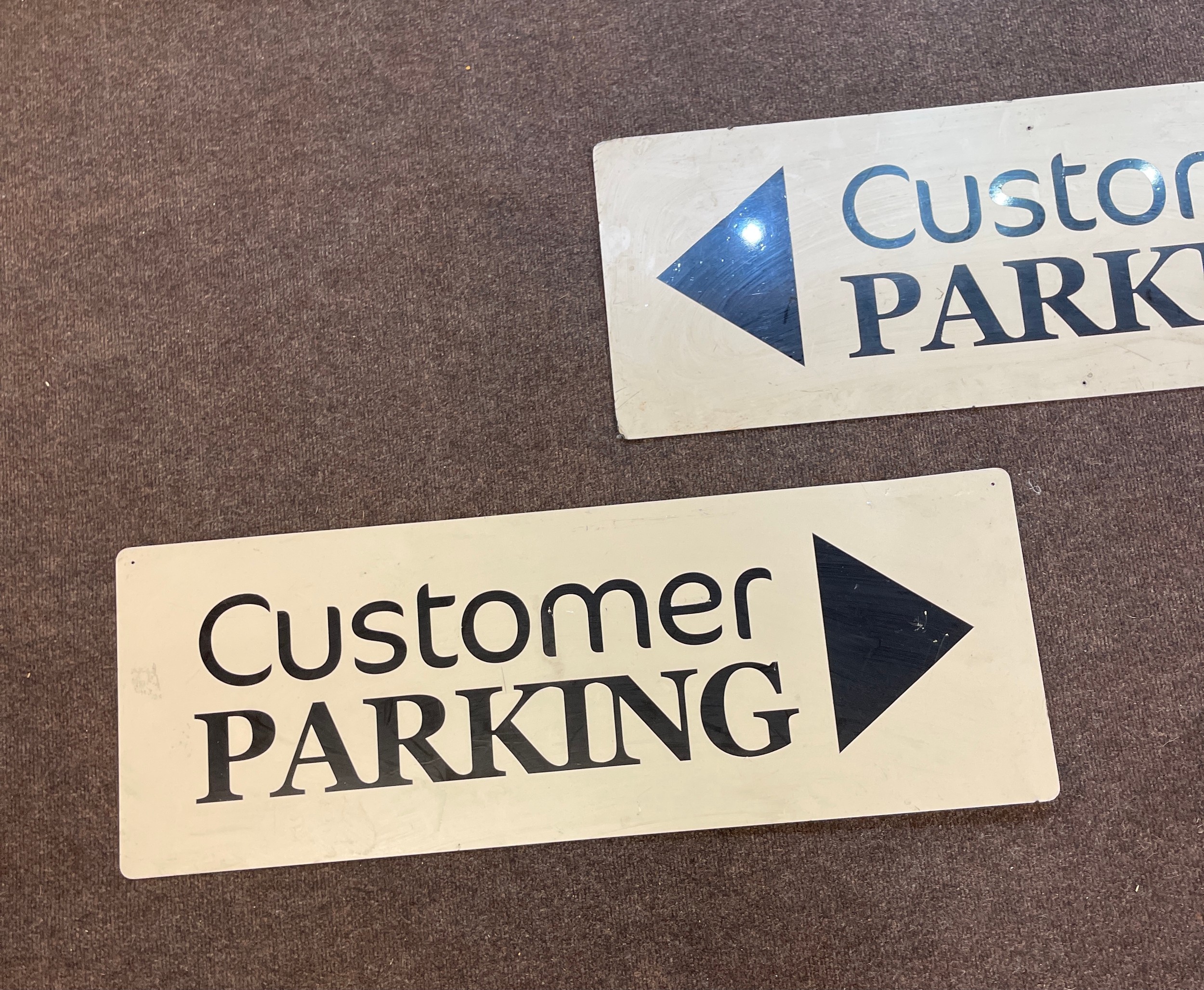 2 Perspex Customer parking signs, approximate measurements: Height 12 inches, Width 33 inches - Image 3 of 3