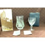 2 Pieces of engraved caithness glass includes royal scyther glass, both boxed