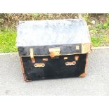 Vintage dome top travel trunk, in need of restoration, approximate measurements: Height 23 inches,