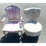 2 fabric covered bedroom chairs