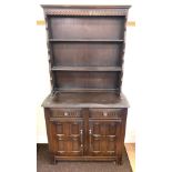 Oak dresser, in need of of some attention, approximate measurements: Height 68 inches, Width 36
