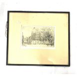 Etching by William Walcot, architectural draughtsman, known for his fine work, Berkeley Square (