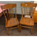 Pair American carved dining chairs
