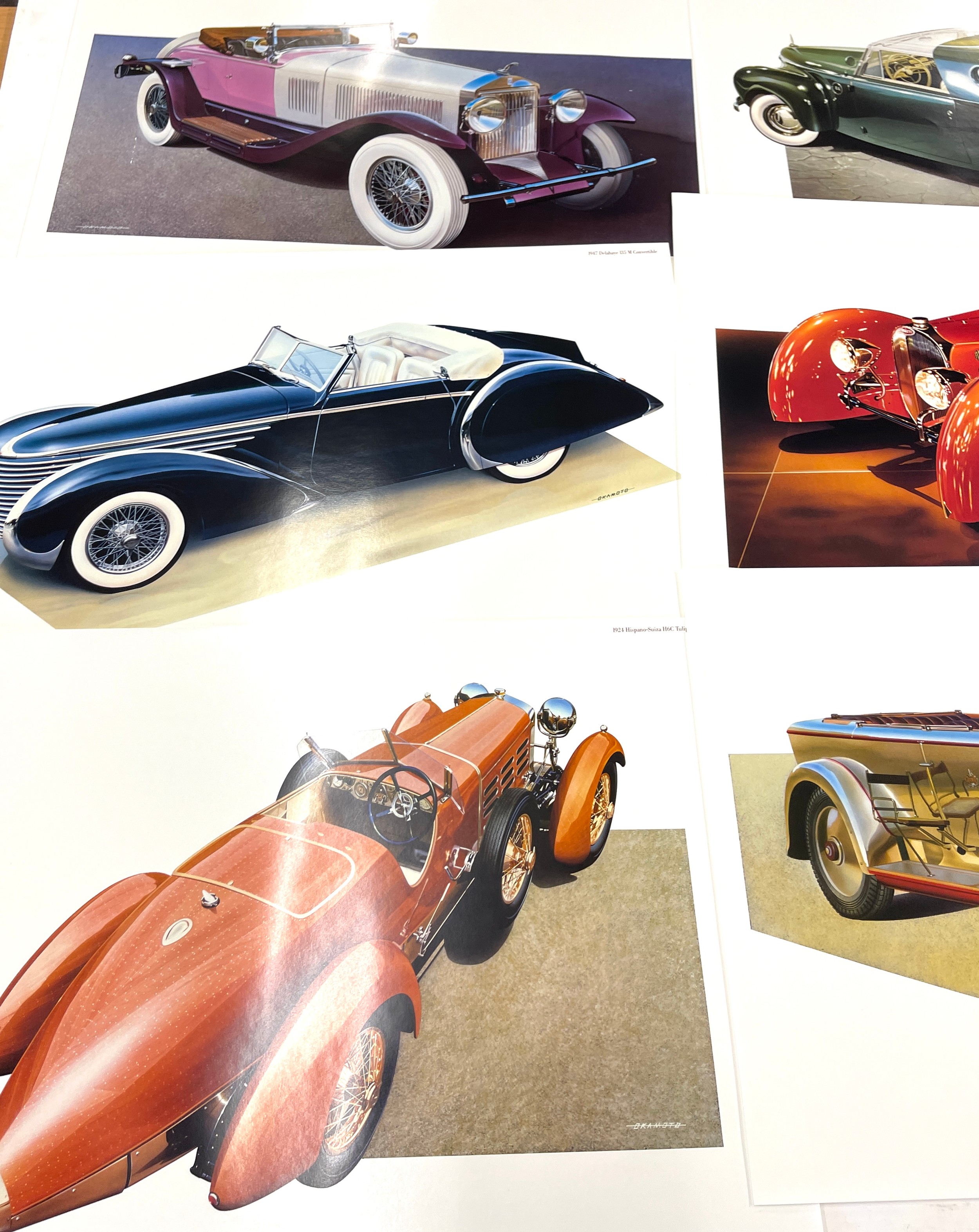 2 folders containing various car posters, approximate largest folder measurements: 21 x 14 inches - Image 9 of 14