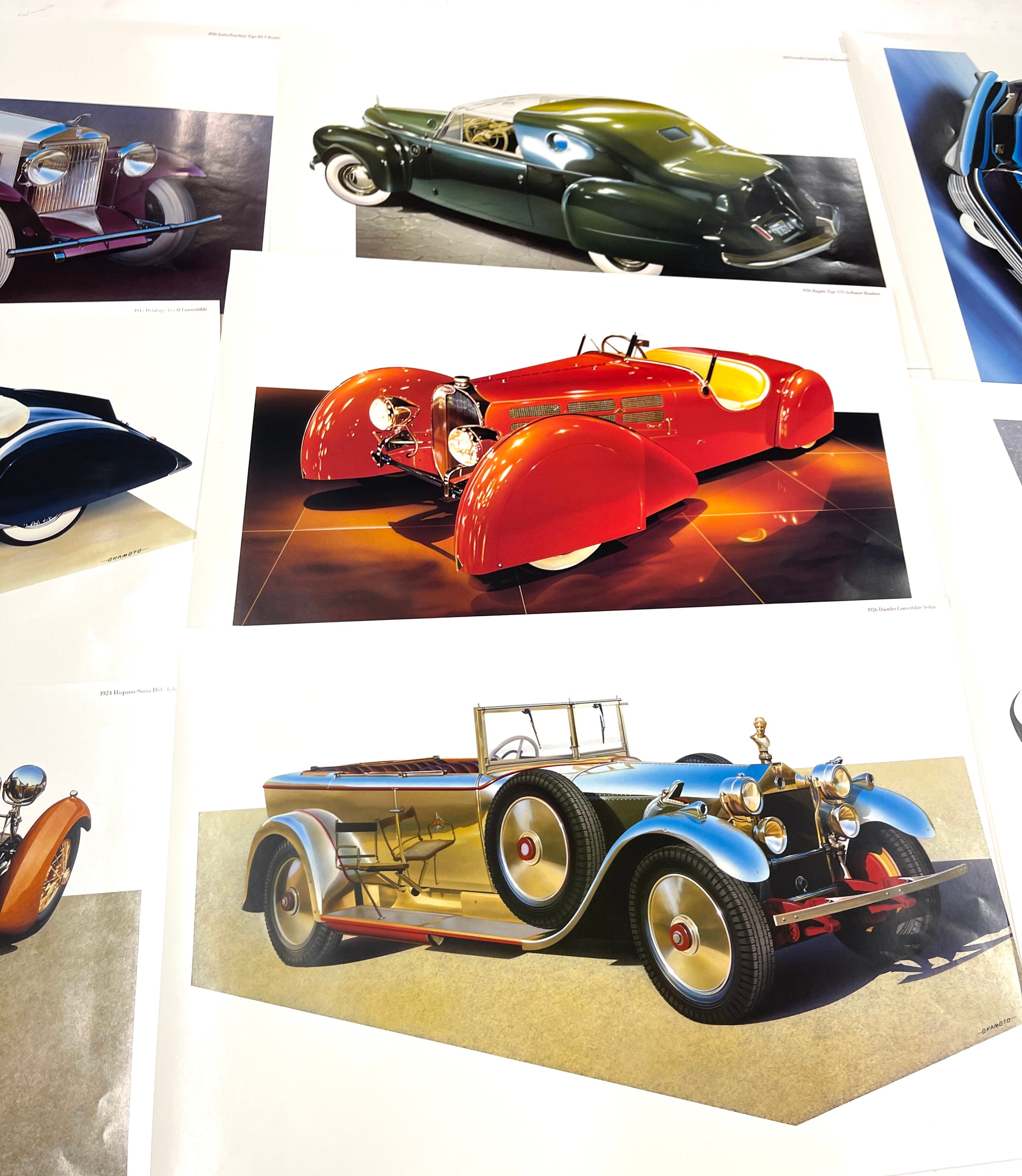 2 folders containing various car posters, approximate largest folder measurements: 21 x 14 inches - Image 8 of 14