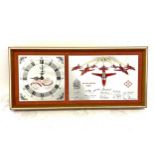 Red arrows 1983 clock wall plaque, approximate measurements: Width 22 inches, Height 9.5 inches