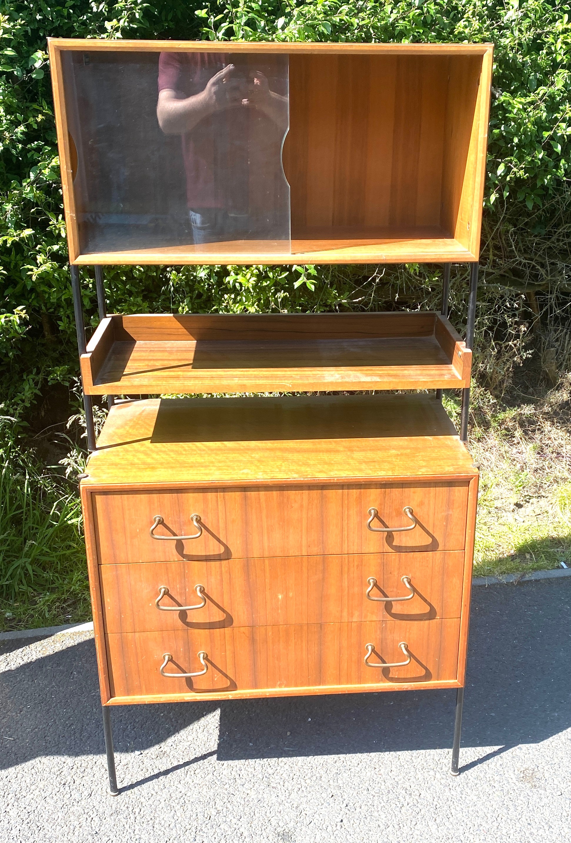 Mid Century Vanson modular unit measures approx 54.5 inches tall 27 inches wide 16 inches depth