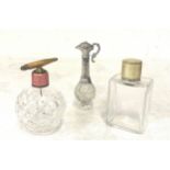 Selection vintage perfume bottles, 2 are silver topped