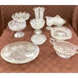 10 pieces of vintage glassware includes bowls etc all in over all good condition