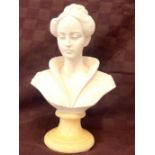 Small lady bust on stand, approximate overall height 10 inches