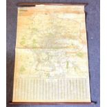 Antique Leicester map, school hanging piece